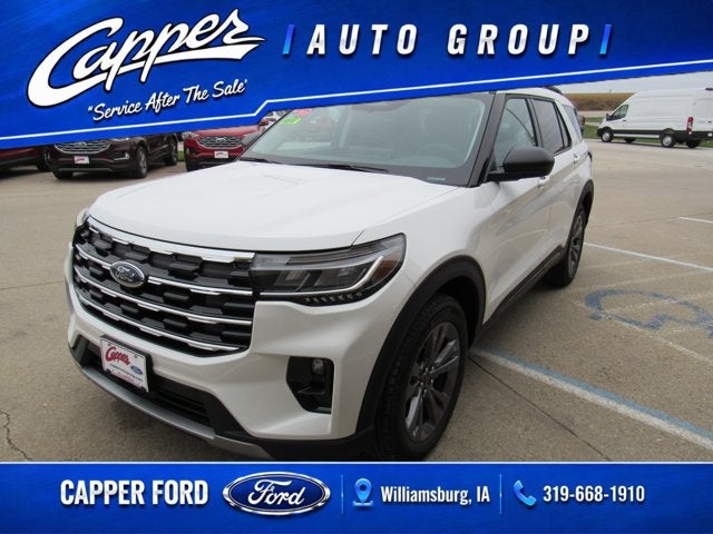2026 Ford Explorer Active w/200A Pkg in Star White Metallic Tri-Coat — front three-quarter view