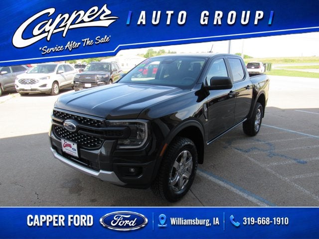 2026 Ford Ranger XLT in Shadow Black — front three-quarter view