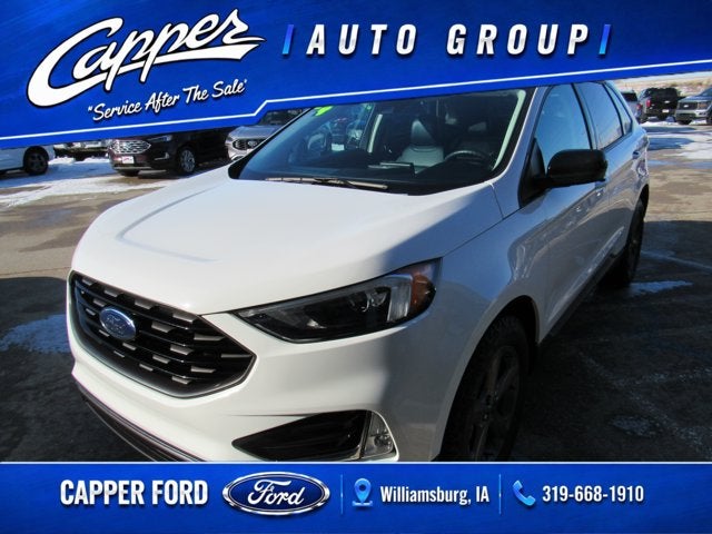 2024 Ford Edge SEL in Oxford White — front three-quarter view