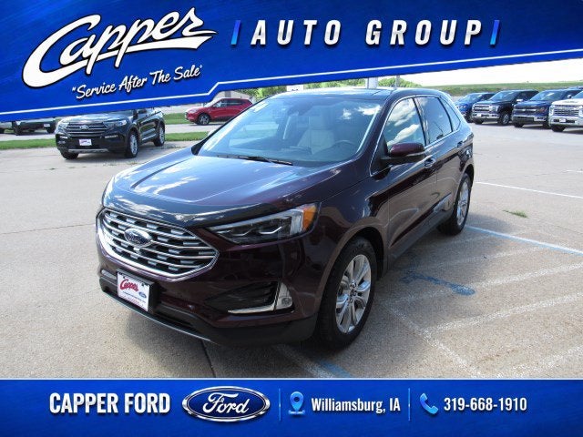 2024 Ford Edge Titanium in Red — front three-quarter view